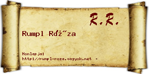 Rumpl Róza névjegykártya